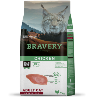 BRAVERY CHAT STERILISE Poulet en 7 Kg